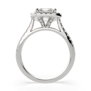 Isadora Emerald Cut Halo Pave Engagement Ring Setting - Nivetta